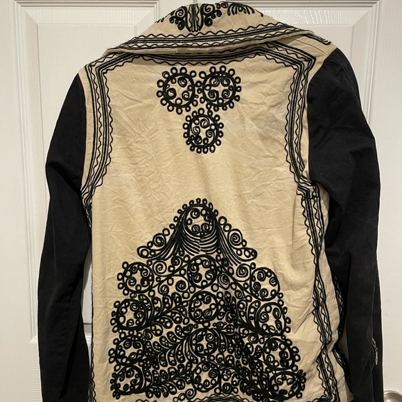 Free People khaki & black embroidered jacket - Picture 3 of 4